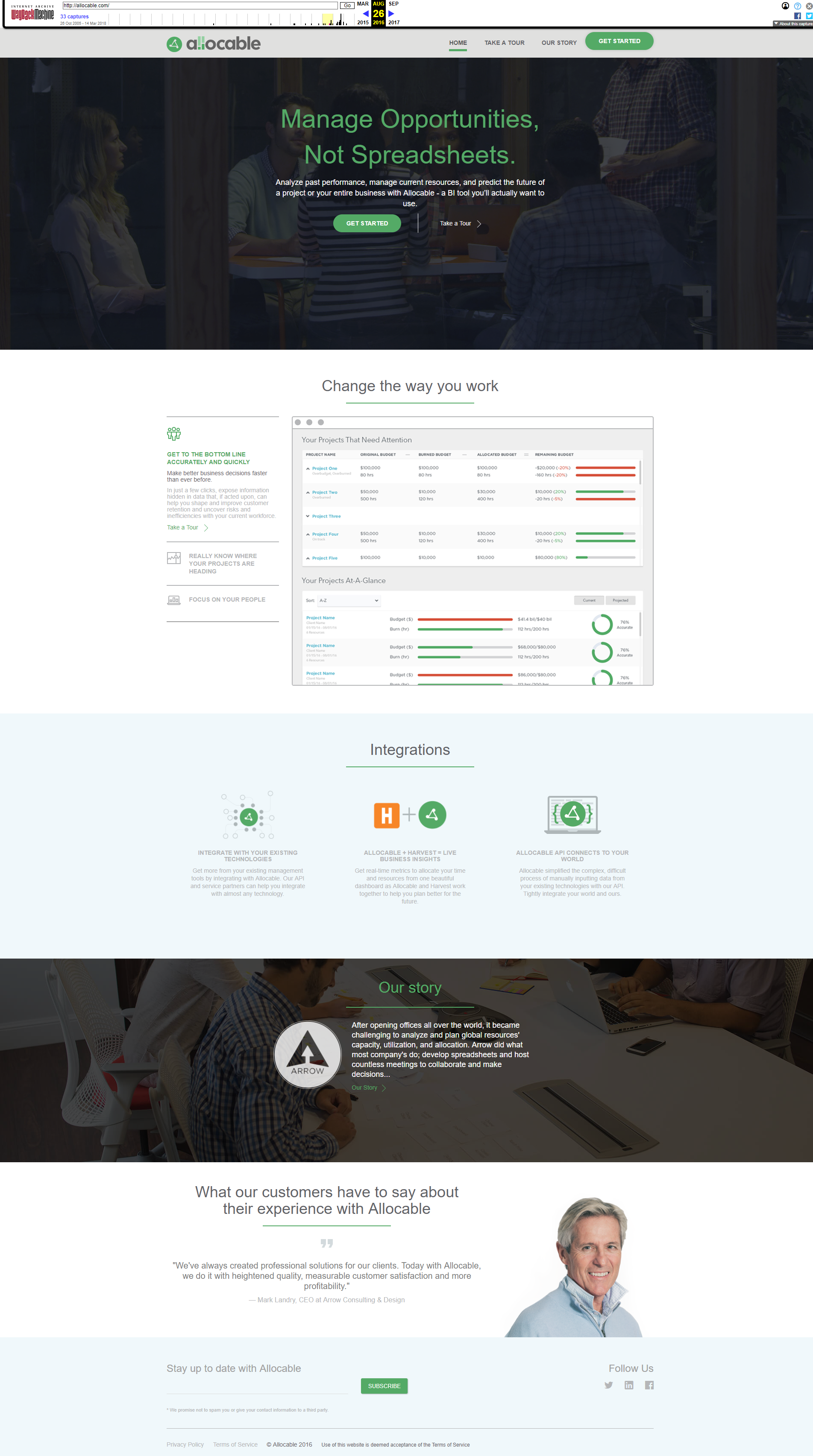 Allocable old homepage old SaaS website design example