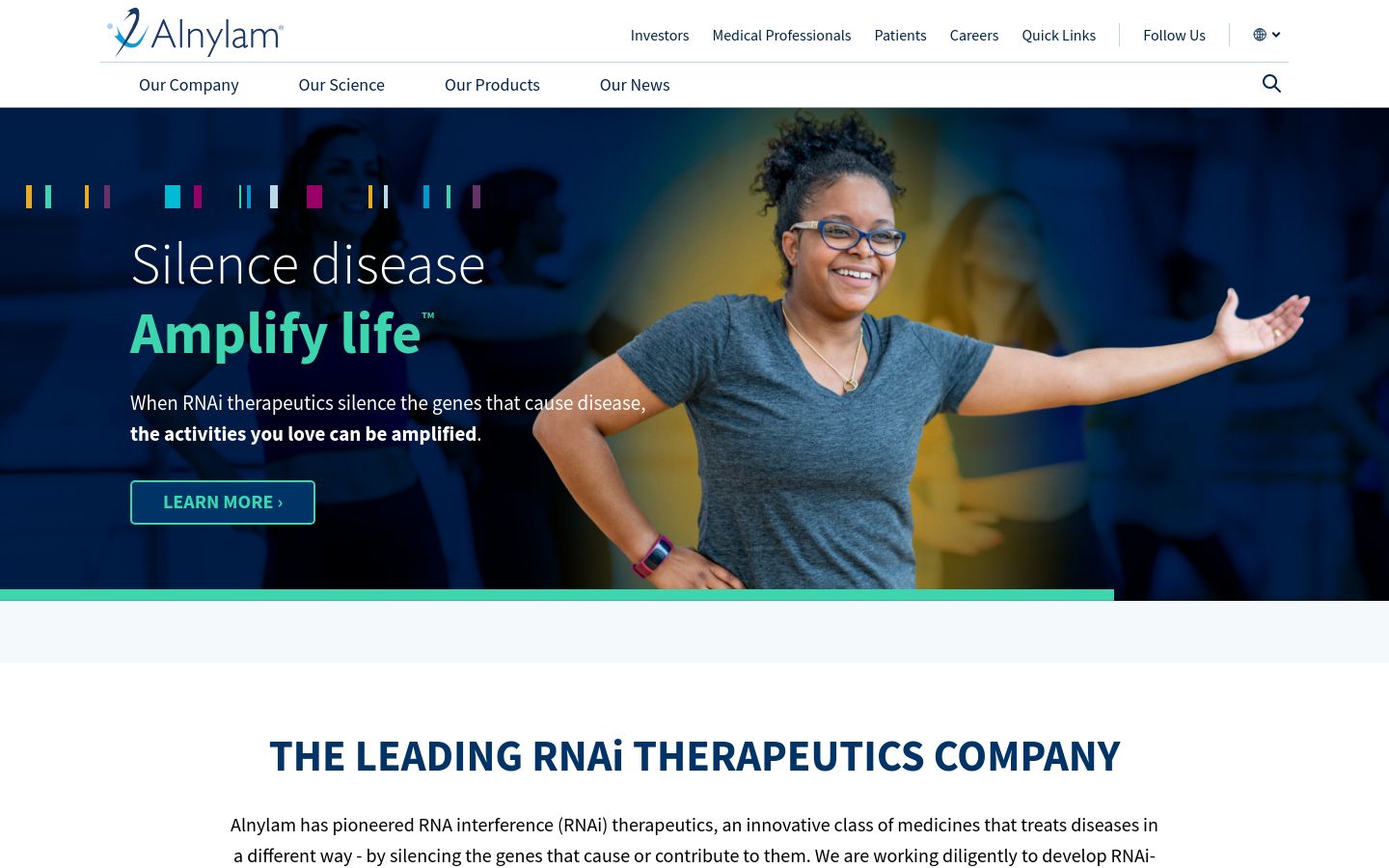 Alnylam RNA interference therapeutics website
