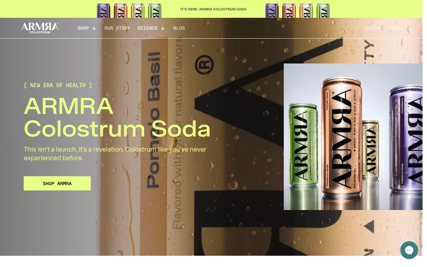 Armra colostrum supplement website