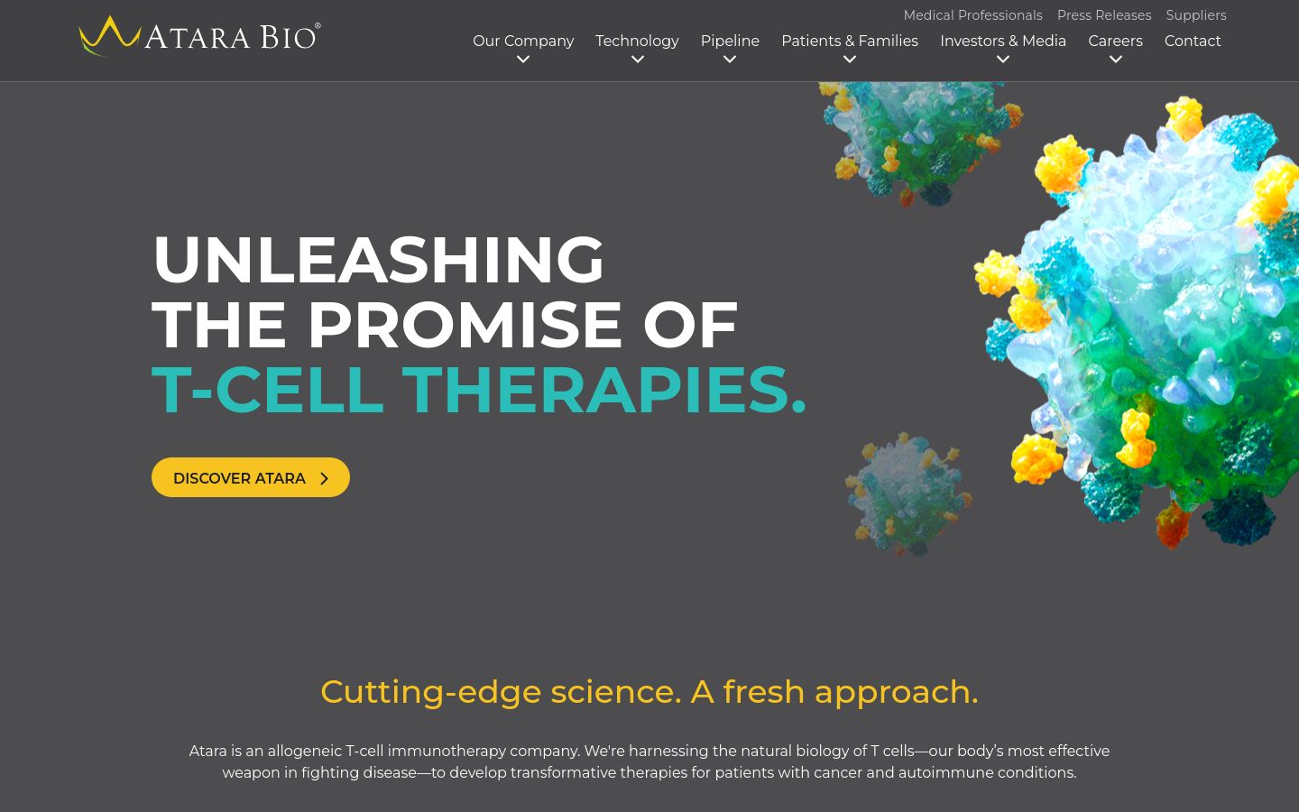 Atara Biotherapeutics T-cell immunotherapy website