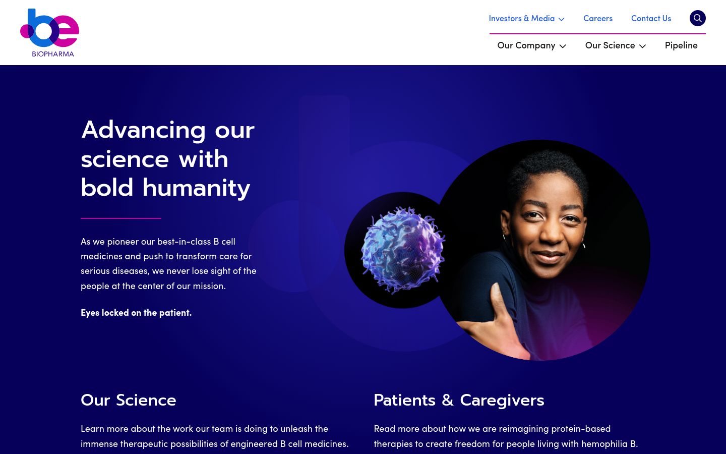 Be Biopharma engineered B-cell platform website