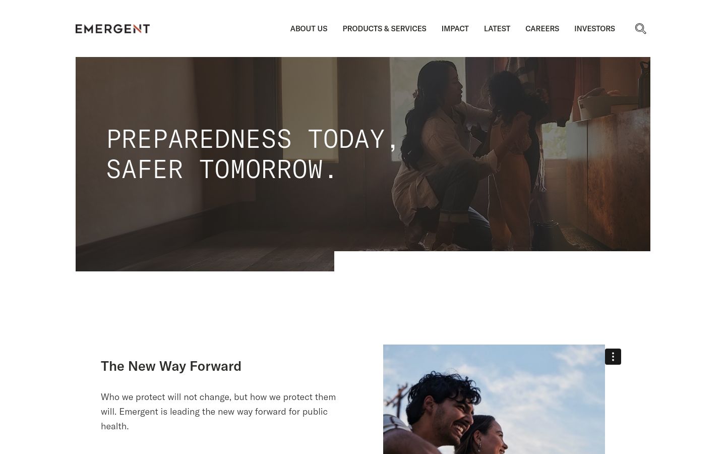 Emergent BioSolutions public health website