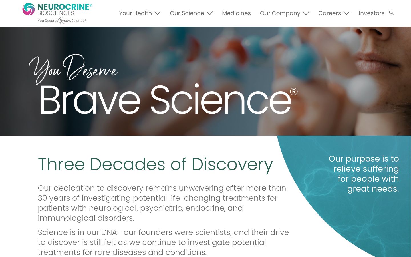 Neurocrine Biosciences neuroscience website