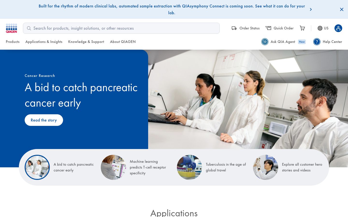 Qiagen molecular diagnostics website