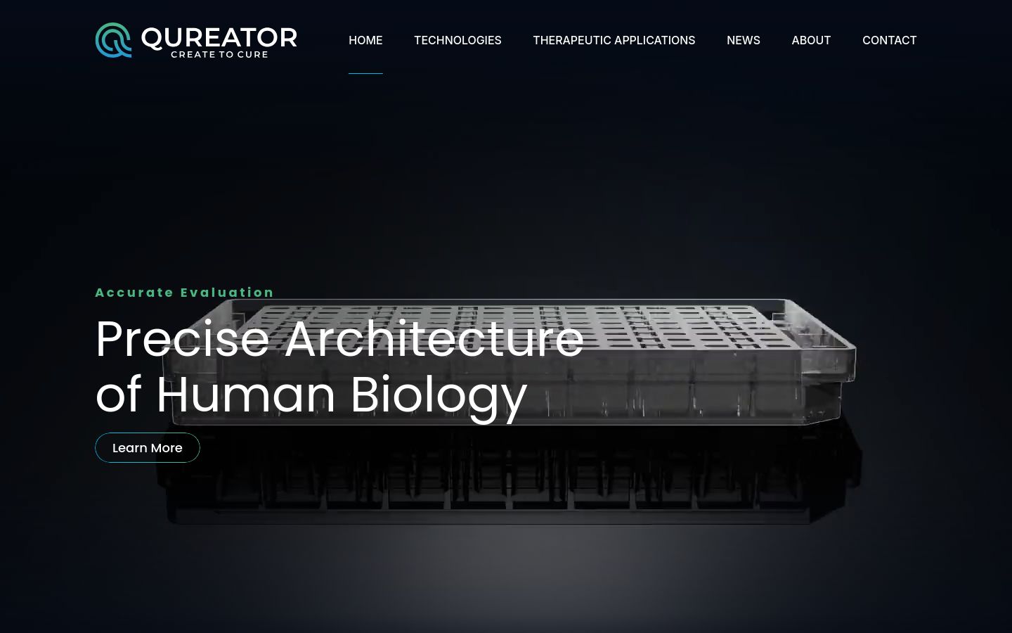 Qureator organ-on-a-chip website