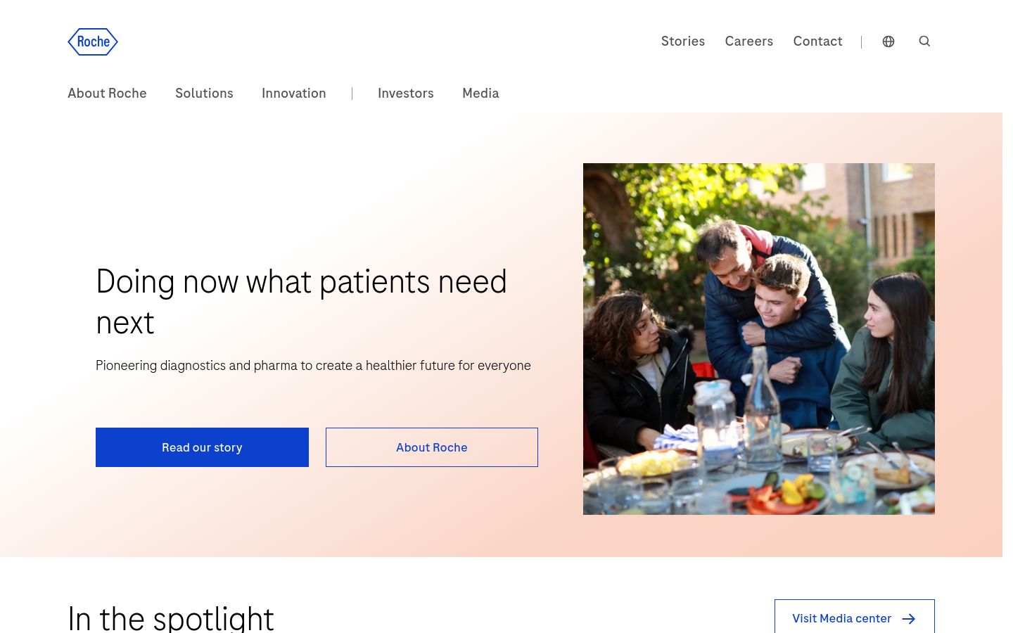 Roche pharmaceuticals website homepage