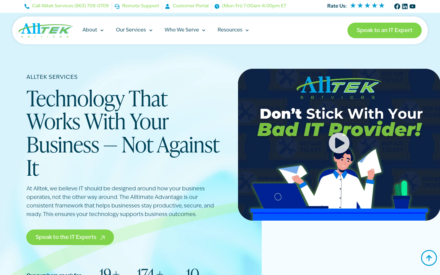 Alltek Services homepage