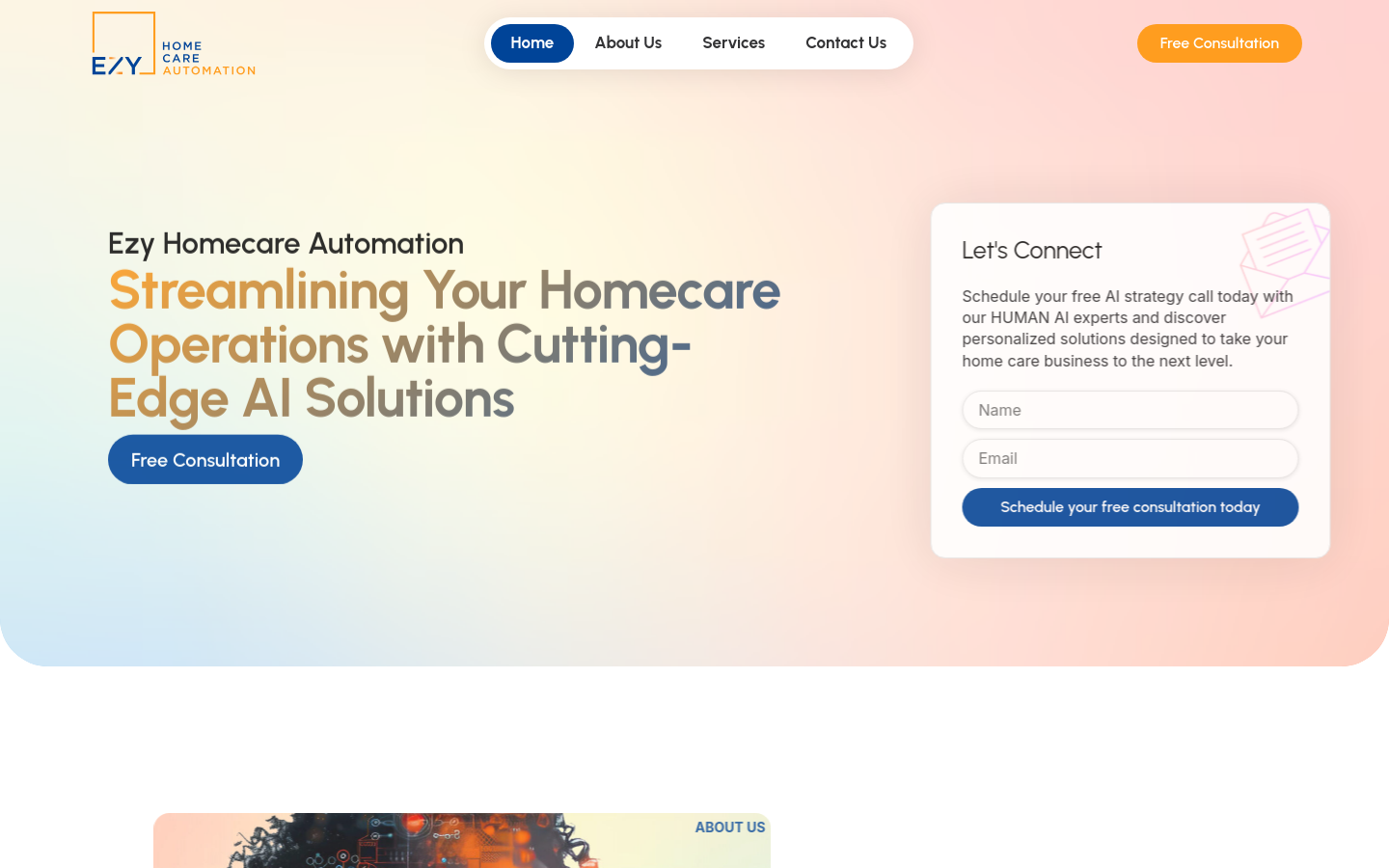 Ezy Homecare Automation homepage