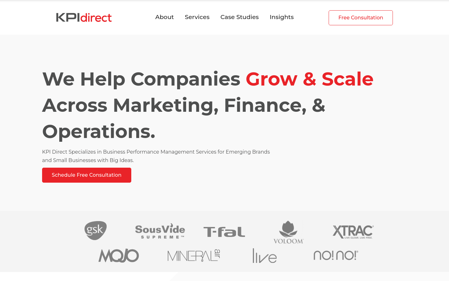 KPI Direct homepage