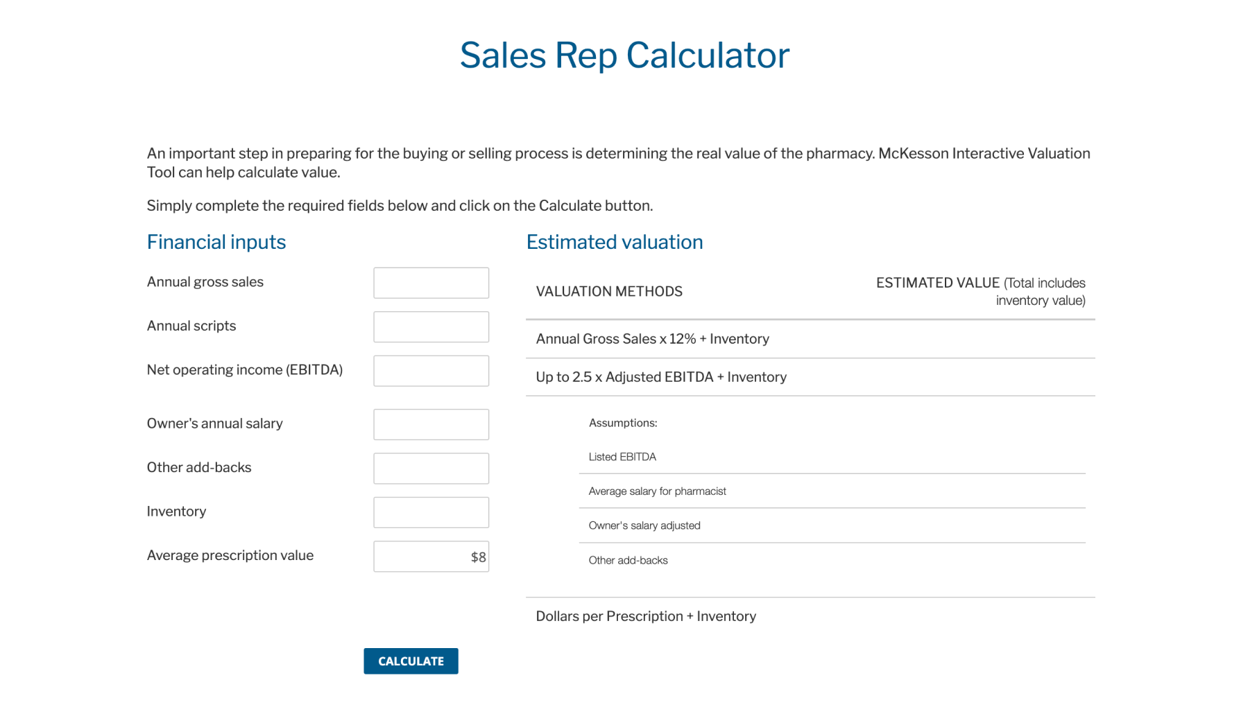 Sales Rep Calculator