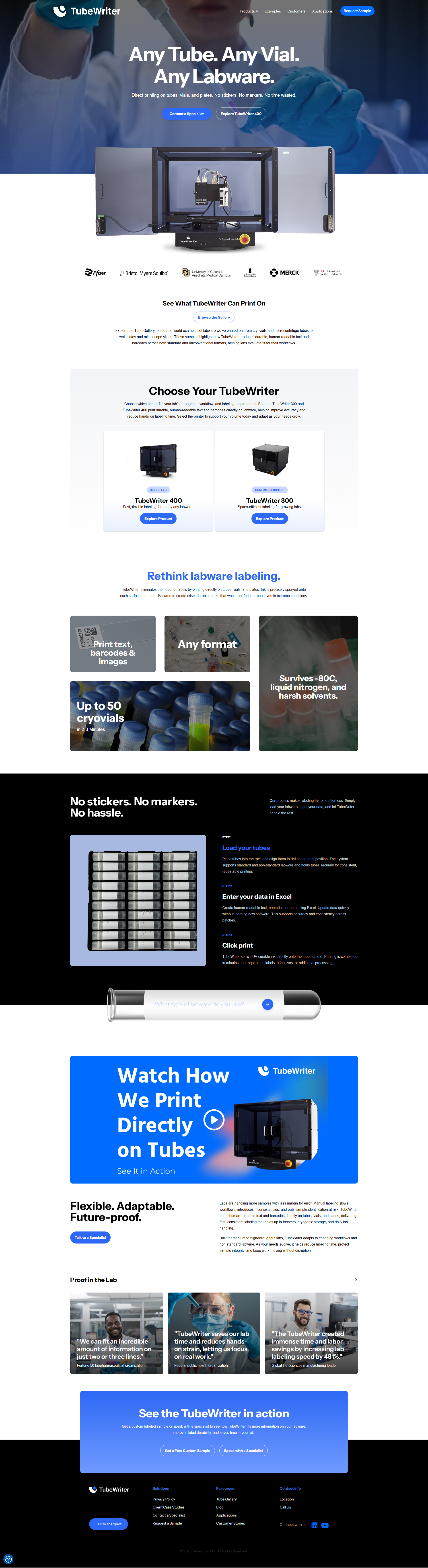 TubeWriter Homepage After