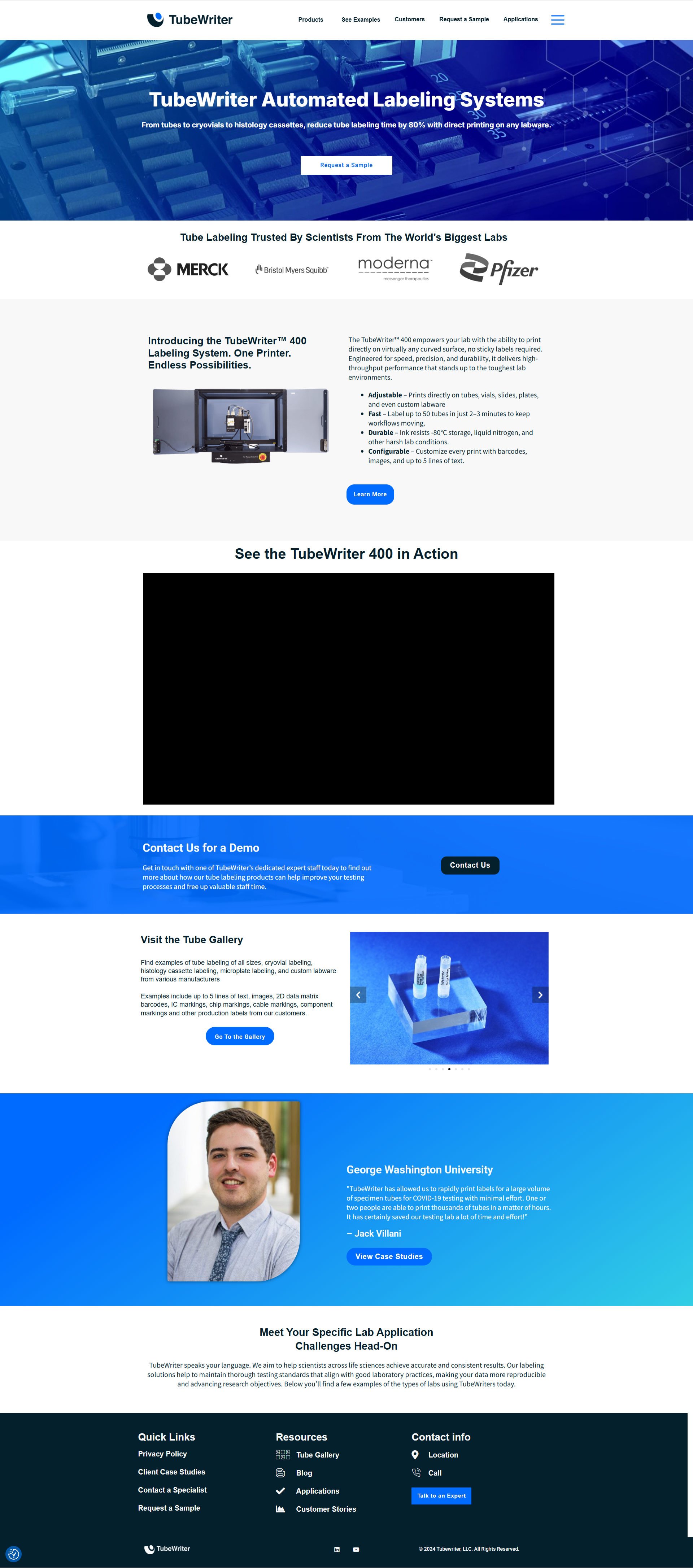 TubeWriter Homepage Before
