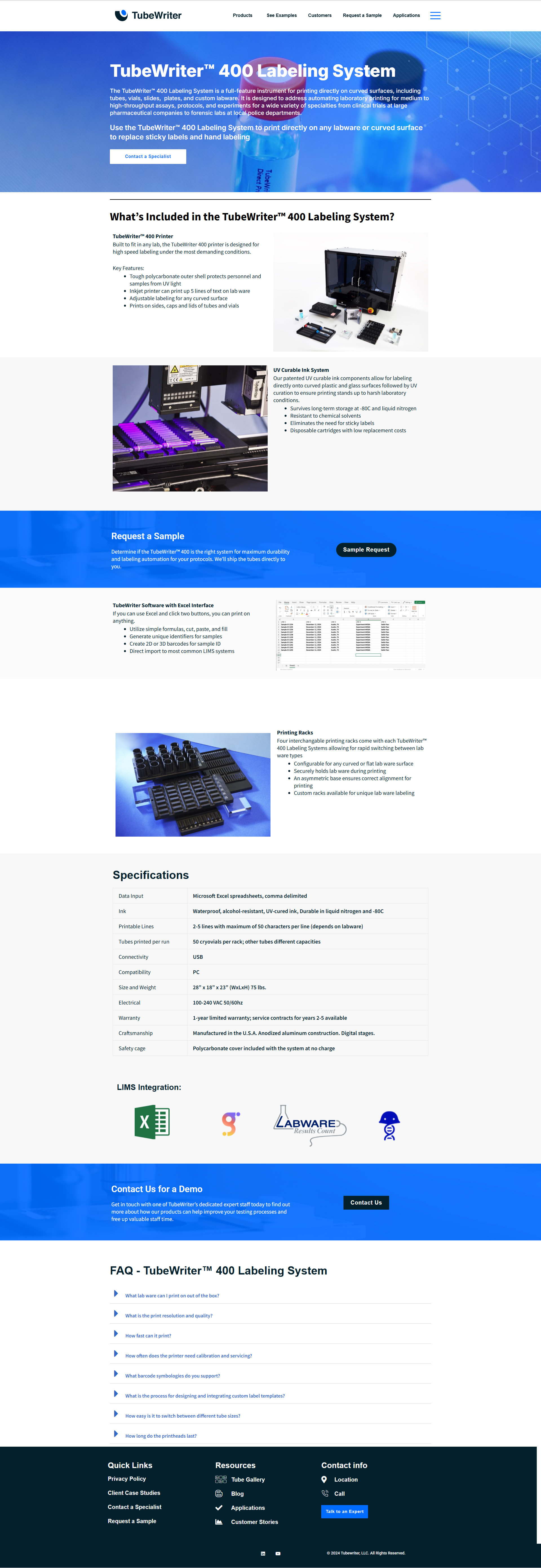 TubeWriter Product Page Before