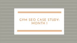 Gym SEO Case Study